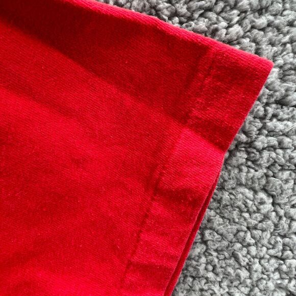 Vintage Oneita Power T pre-shrunk single stitch Puff Maui T-shirt Red size Large - Picture 5 of 13